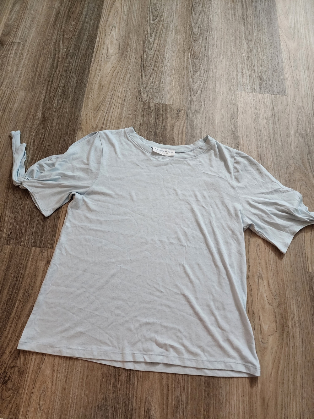 Pale Blue Short Sleeve Tie-Sleeve Tee